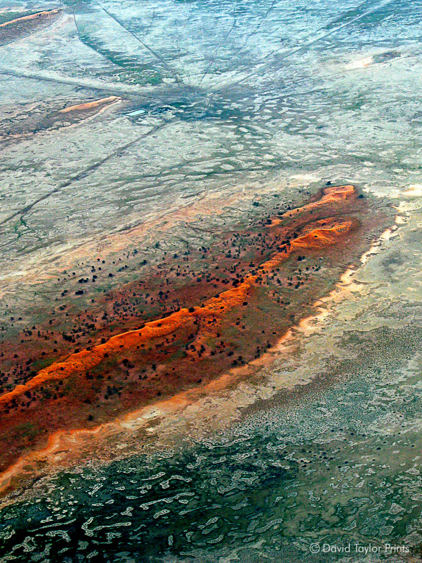 Abstract Aerial Landscape Photo Print of Diamantina River Australia by David Taylor
